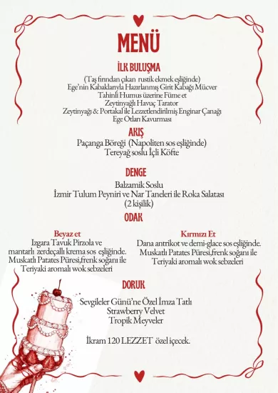 Beyaz Et Menü / Kişi Başı 